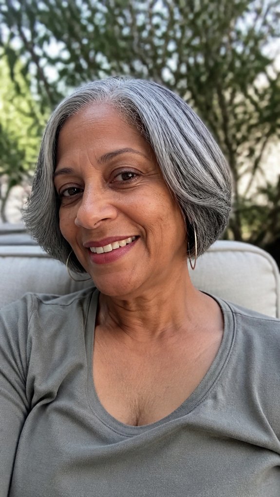 feathered gray bob layers