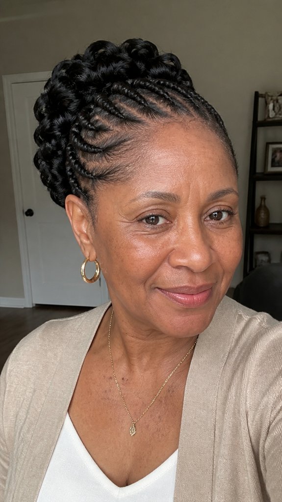 lifted milano curl protective updo