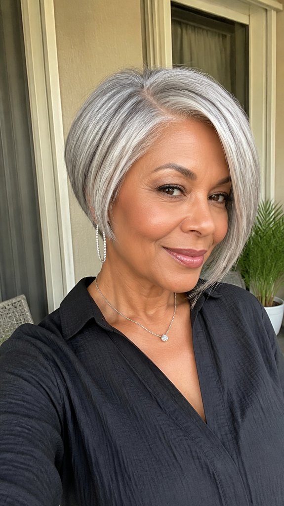platinum gray stacked bob