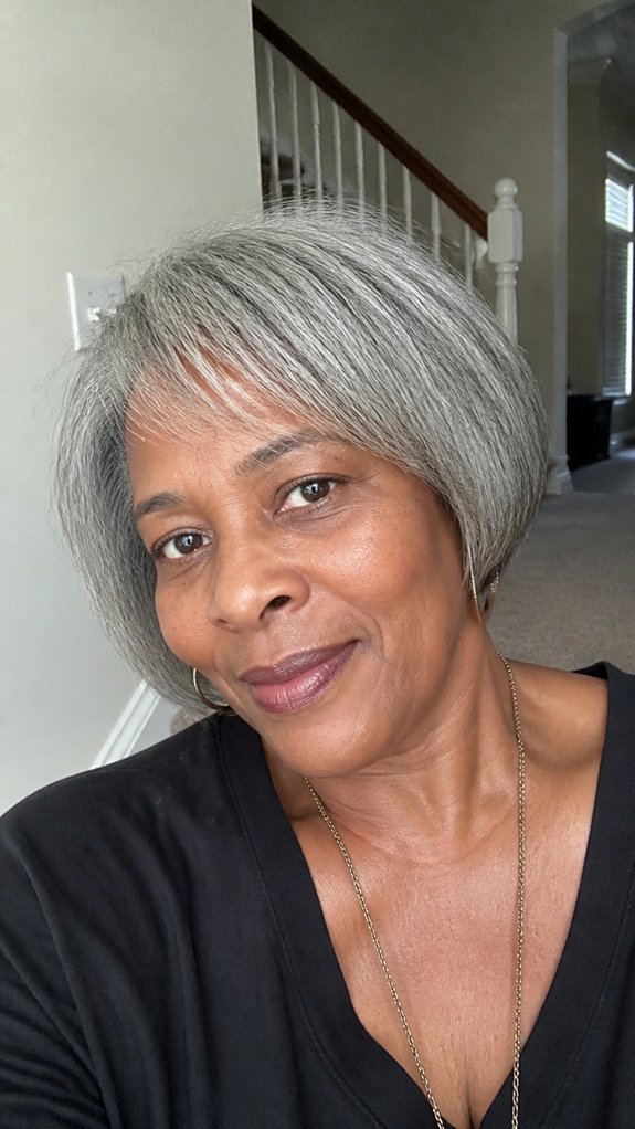 short gray tapered bob