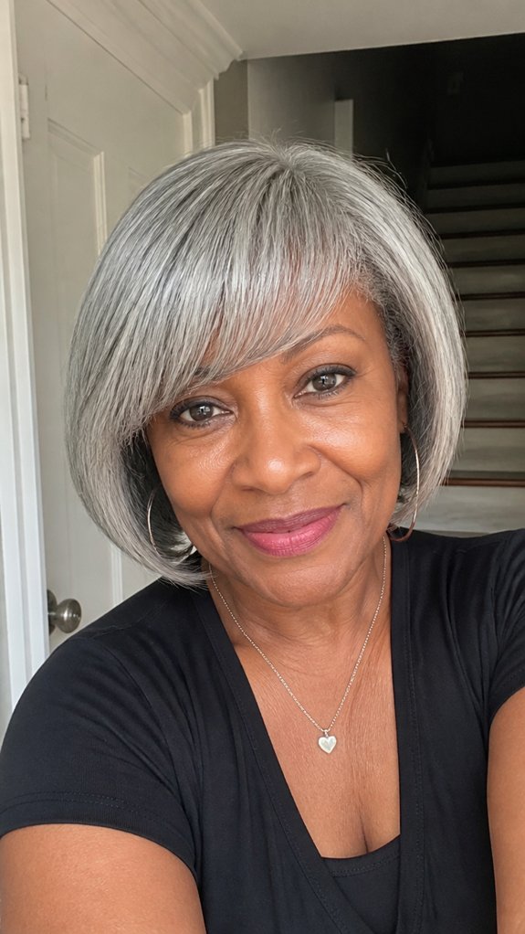 soft side swept bob bangs