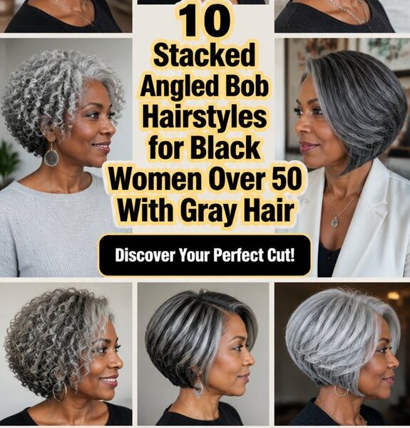 10 Stacked Angled Bob Hairstyles for Black Women&hellip;