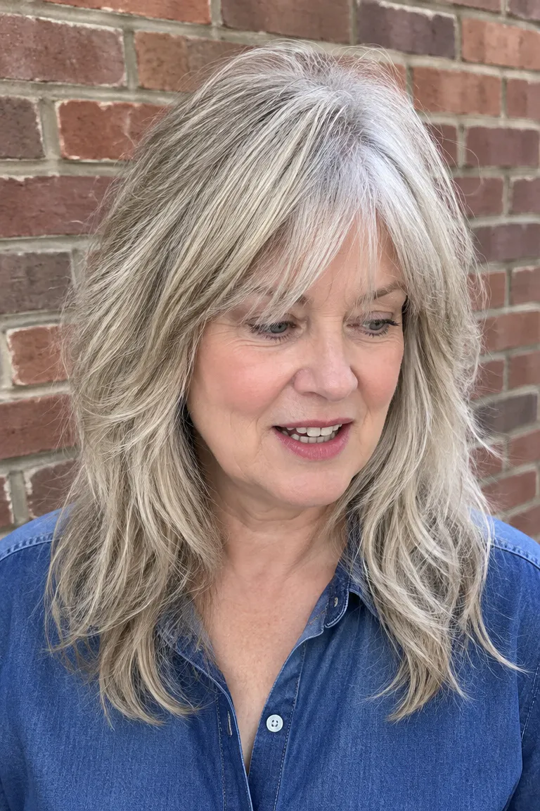 Air-dry long shag with loose layers for low-effort styling
