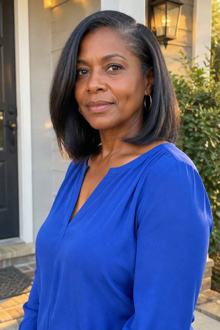 Side-parted lob with added crown lift