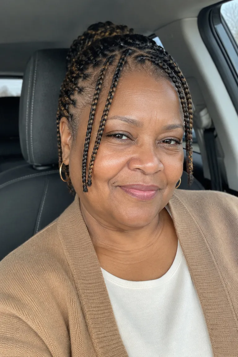 Braided bangs with front braids