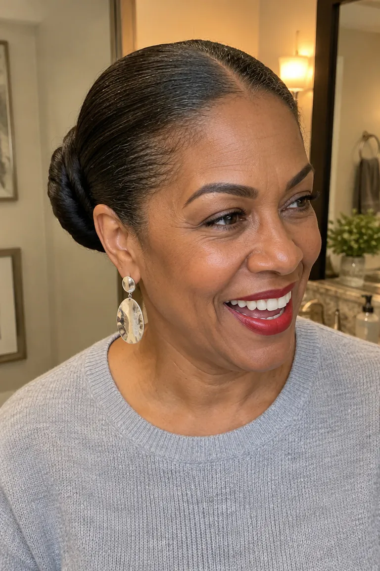 Hidden-ends chignon with tucked ends